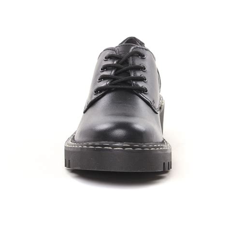 Tamaris 23742 Black Leather Derbys Noir Automne Hiver Chez TROIS PAR 3