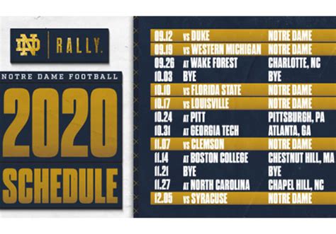 Notre Dame Football Printable Schedule 2021 Printable Schedule