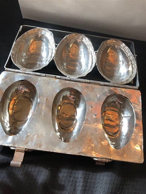 Lrg Antique Metal Egg Mold Chocolate Heavy Easter Candy Ebay