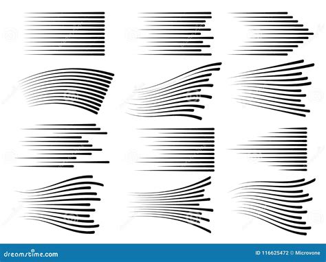 Horizontal Speed Motion Lines. Fast Line Vector Symbols Isolated Stock ...