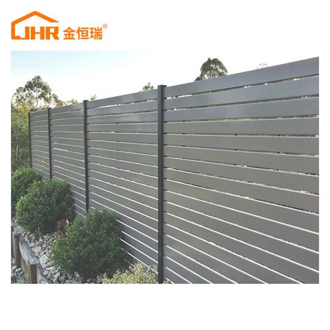 Jhr Easy To Install Modular Privacy White Aluminum Slat Fence Panels