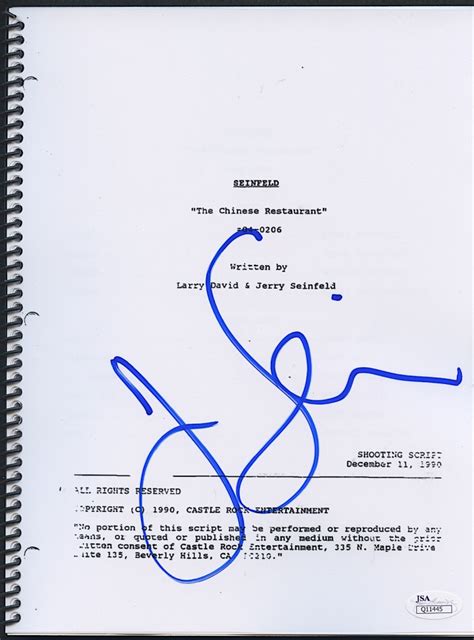 Jerry Seinfeld Signed "Seinfeld" Full Script (JSA COA) | Pristine Auction