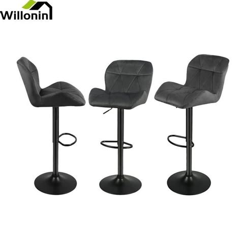 Willonin Tabouret de Bar avec Structure métal Lot de 4 chaises Haute