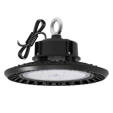 150w Led Ufo High Bay Ip65 19500lm 5000k With Ring Mounted Black