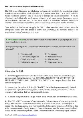 Clinical Global Impression (CGI) - Mental Health Literacy