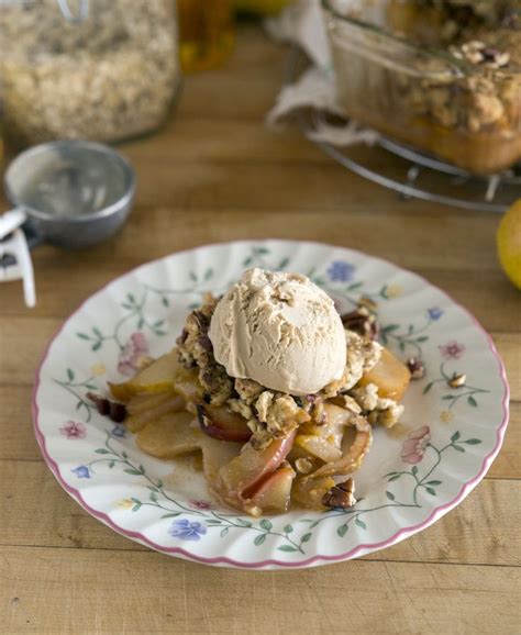 Gluten Free Pear Apple Crisp With Vegan Vanilla Ice Cream Vegan