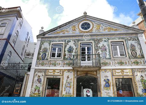 Typical Tiled Facade Of Portuguese House In Lisbon Editorial Stock