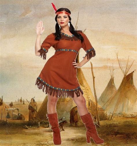 Erwachsene Damen rot indisch Pocahontas Squaw Kostüm UK Größe 10 14