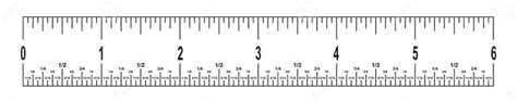 6 Inches Ruler Scale With Fractions Math Or Geometric Tool For