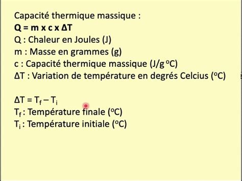 Ntroduire 96 imagen formule de la capacité thermique fr thptnganamst