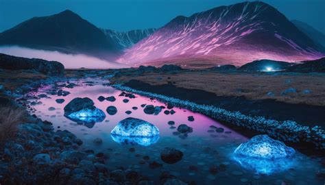 Imagini de fundal ai art Bioluminescență Violet albastru 4579x2616