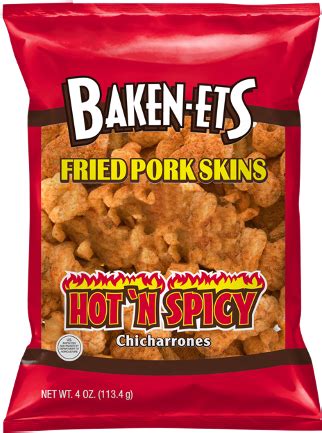 Baken Ets Hot N Spicy Flavored Fried Pork Skins FritoLay