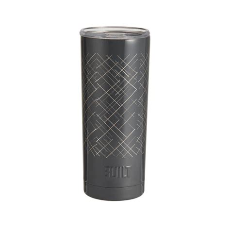 Built 20 Ounce Double Wall Stainless Steel Tumbler In Etched Gray Cross