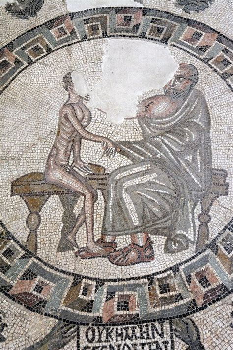 Roman Mosaic Showing Man Visiting Doctor IMPERIUM ROMANUM