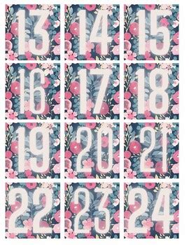 Floral Desk Seat Numbers By Mandy Humphrey TPT