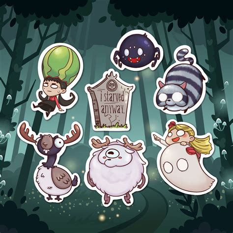 Don't Starve Together DST Game Fanart Sticker Pack Glossy White Vinyl ...