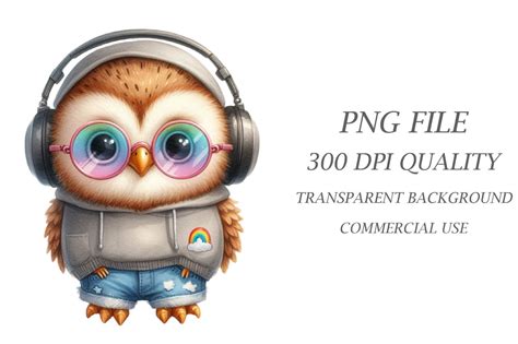 Watercolor Baby Owl Clipart - So Fontsy