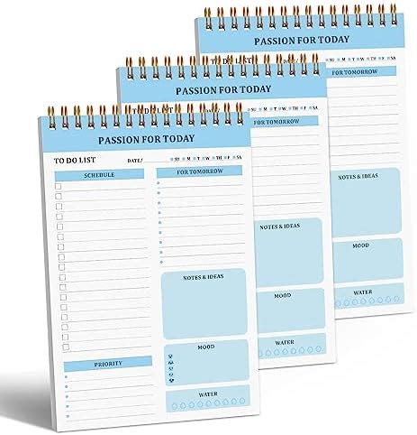 Amazon To Do List Notepad Spiral Bound Undated Daily Planner 52