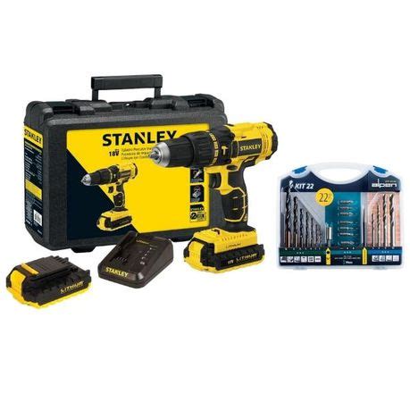 Stanley Cordless Hammer Drill Kit And Alpen Drill Bit Set Piece