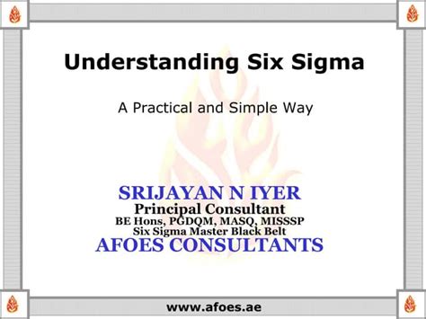 Understanding Six Sigma Ppt