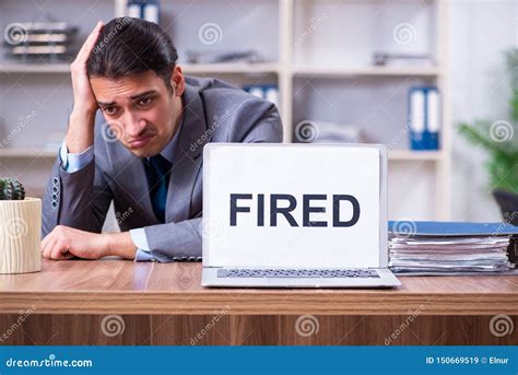 The Young Male Employee Being Fired From His Work Stock Image Image