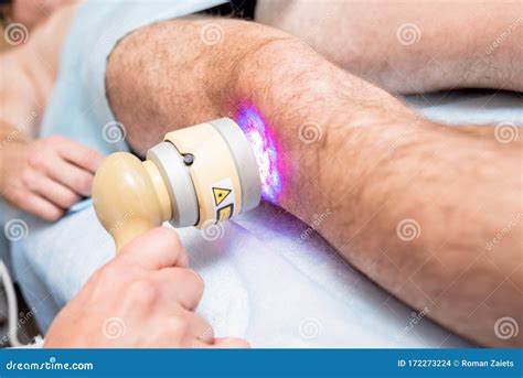 Ultrasound Treatment In Physical Therapy Physiotherapist Doctor Stock