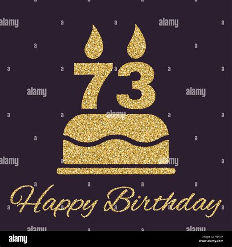 The birthday cake with candles in the form of number 73 icon. Birthday ...
