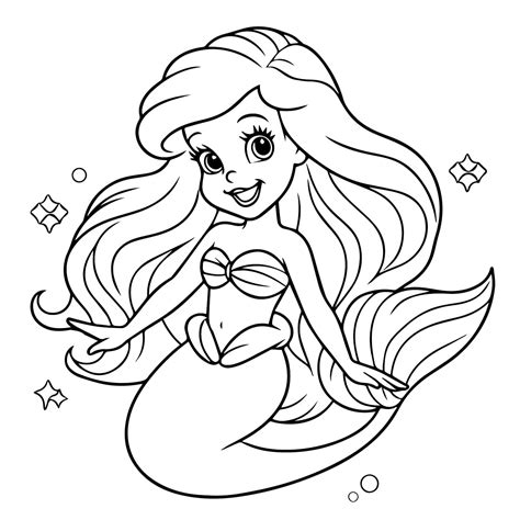 Desenhos de Ariel está Sorrindo para Colorir e Imprimir ColorirOnline