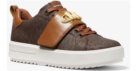 Michael Kors Sneaker Emmett Mit Logoverzierung In Braun Lyst De