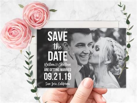 Printed Save The Date Pack Photo Save The Date Thank You Etsy