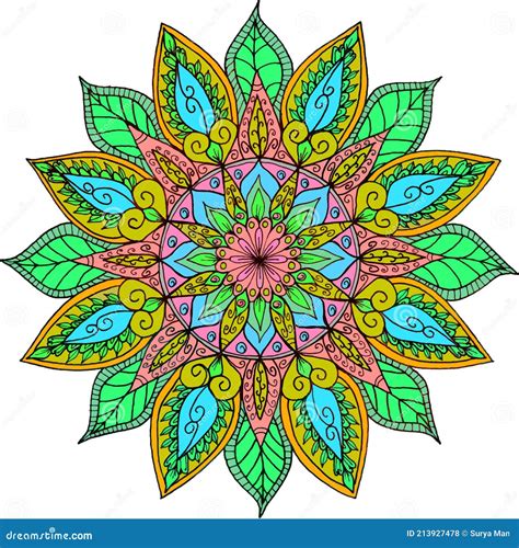 Mandala Color Hojas De Mandala Y Flores Colorido Ilustraci N Del Vector