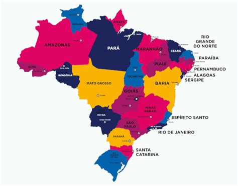 Mapa do Brasil estados capitais e regiões Brasil Escola