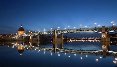 St Pierre Bridge At Night Toulouse Photograph By Alexis Grattier