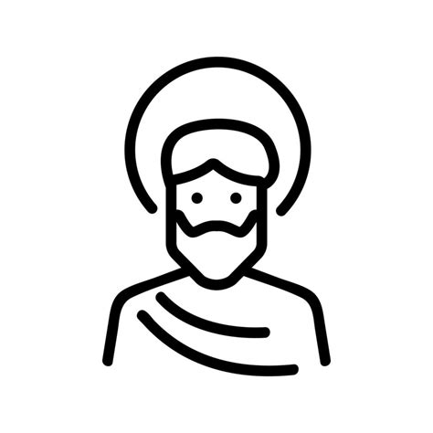 holy face with halo of saint icon vector outline illustration 18775356 ...