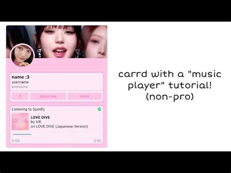 Tutorial On This Non Pro Carrd With A Music Player Crdais Youtube