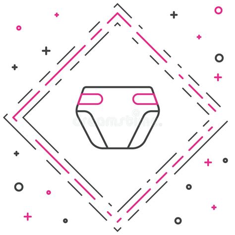 Pop Art Line Adult Diaper Icon Isolated On Color Background Vector