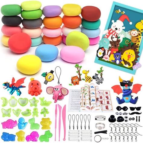 Ulikey Pâte à Modeler Enfants 24 Couleurs Pate Polymer DIY Pâte Craft