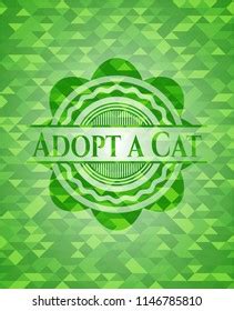 Adopt Cat Green Emblem Triangle Mosaic Stock Vector Royalty Free