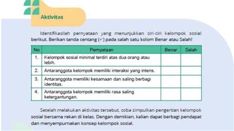 Soal Sosiologi Kelas 11 SMA Kunci Jawaban Latihan Bab 1 Kelompok