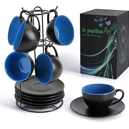 Miamio X Ml Espresso Tassen Espressotassen Set Au En Schwarz