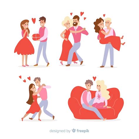 Free Vector Valentines Day Couple Collection