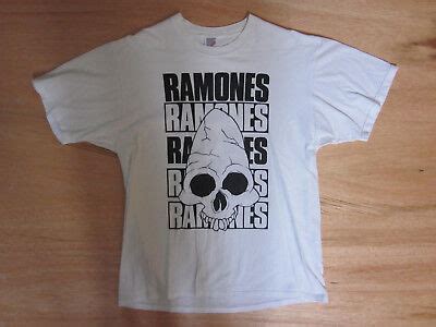 Vintage RAMONES Pinhead Skull HEY HO LET S GO T Shirt XL 2 Sided 100