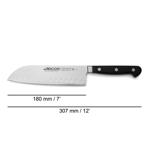 Cuchillo Santoku Acero Inoxidable Forjado Nitrum 180 Mm Mango Negro