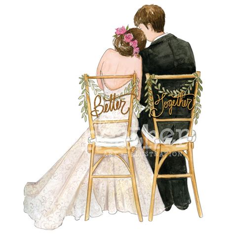 Bride And Groom Illustration Bride And Groom Art Print Etsy