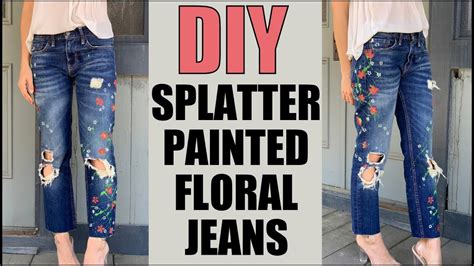 Diy How To Make Splatter Painted Floral Jeans By Orly Shani Youtube