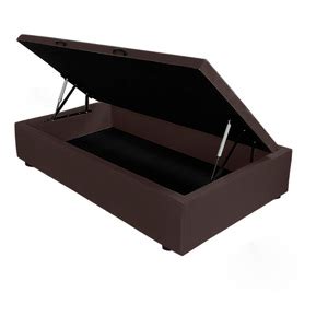 Base Cama Box Baú Solteiro Pistão A Gás 96x203 Suede Marrom Leroy