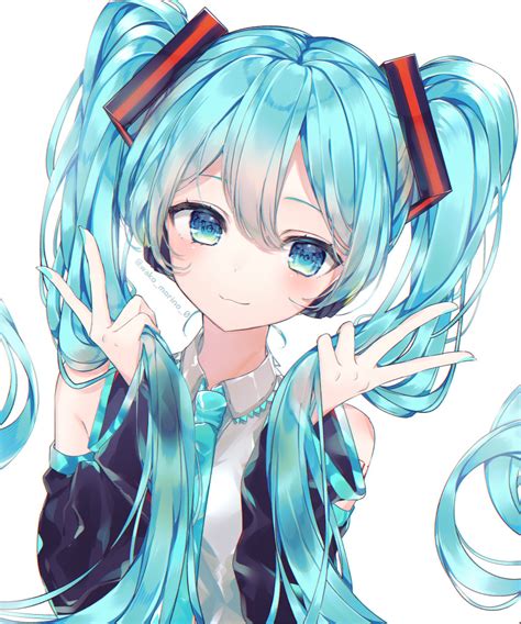 Safebooru 1girl Absurdres Aqua Eyes Aqua Hair Aqua Nails Aqua