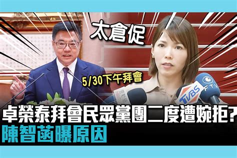 【cnews】卓榮泰拜會民眾黨團二度遭婉拒？陳智菡曝原因 匯流新聞網