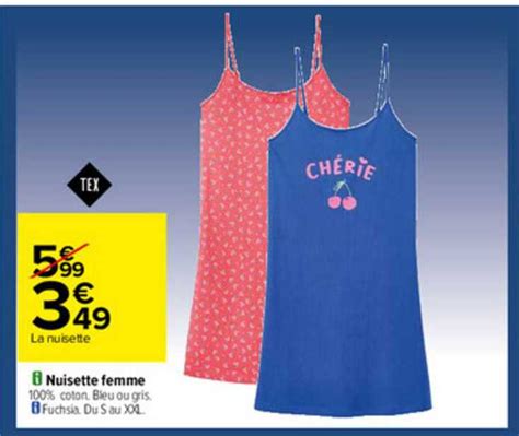 Promo Nuisette Femme Tex Chez Carrefour Icatalogue Fr