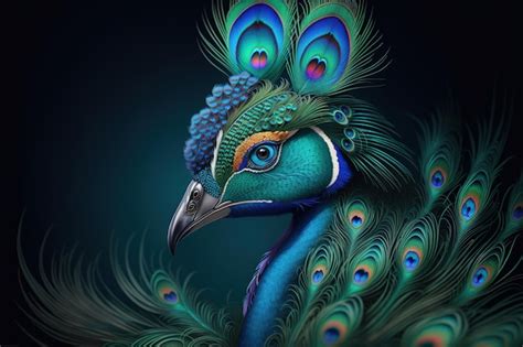 Un Pavo Real Con Plumas Azules Y Verdes Foto Premium